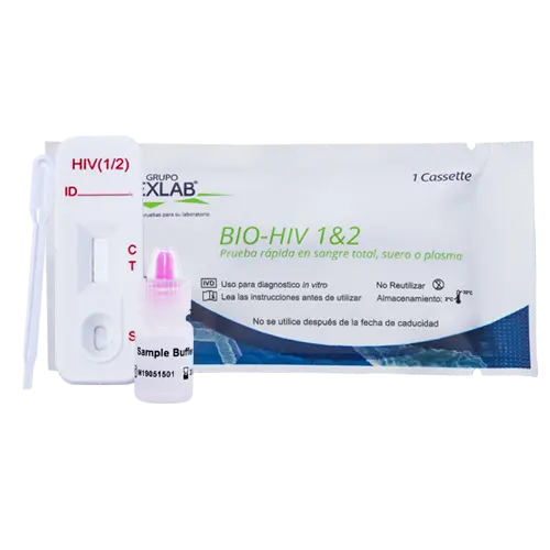 BIO-HIV 1&2 SANGRE TOTAL/SUERO/PLASMA, CAJA 25 PRUEBAS, MARCA MEXLAB