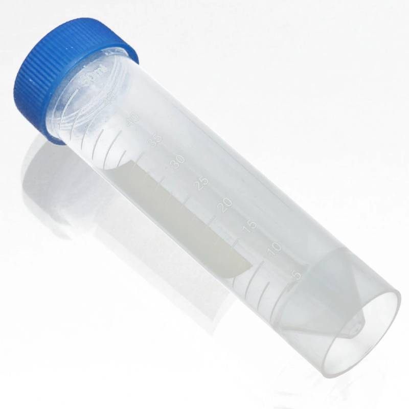 TUBO DE CENTRIFUGA DE 50 ML C/TAPA ROSCA Y FALDÓN, PAQUETE 50 PIEZAS, MARCA CRM