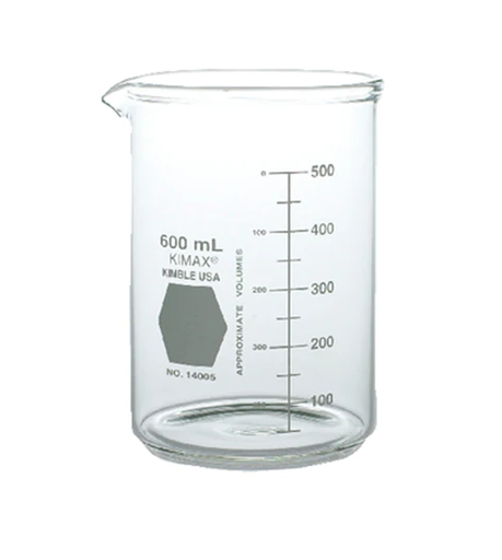 [14000-600] VASO PRECIPITADO, GRIFFIN, REGULAR, FORMA BAJA, GRADUADO, CAPACIDAD 600 ml, MARCA KIMAX®